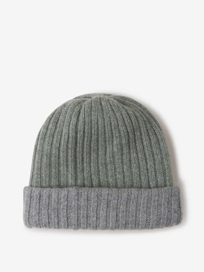 Outlet online Fedeli Hombre Gorro Cashmere Canalé color Gris Piedra sku 695-000750 03 - Foto 12