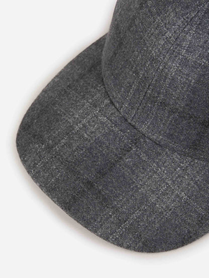 Outlet online Isaia Hombre Gorra Motivo Cuadros Lana color Gris Antracita sku 695-000999 01 - Foto 4