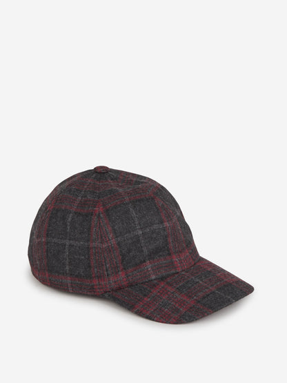 Outlet online Isaia Hombre Gorra Motivo Cuadros Lana color Gris Antracita sku 695-001001 01 - Foto 1