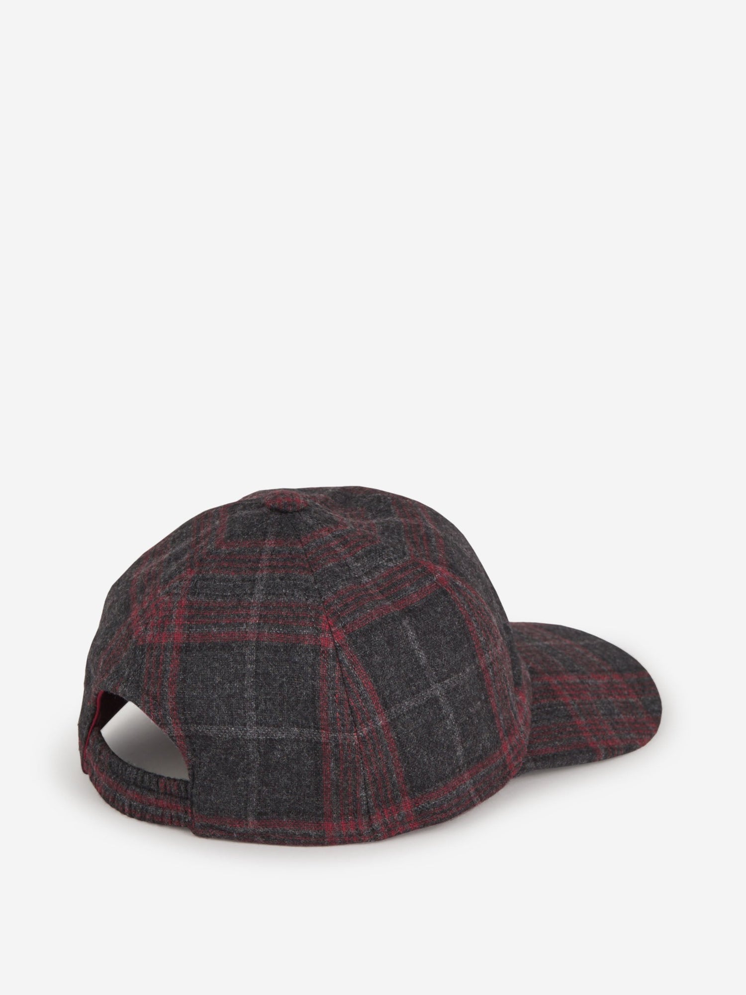 Outlet online Isaia Hombre Gorra Motivo Cuadros Lana color Gris Antracita sku 695-001001 01 - Foto 3