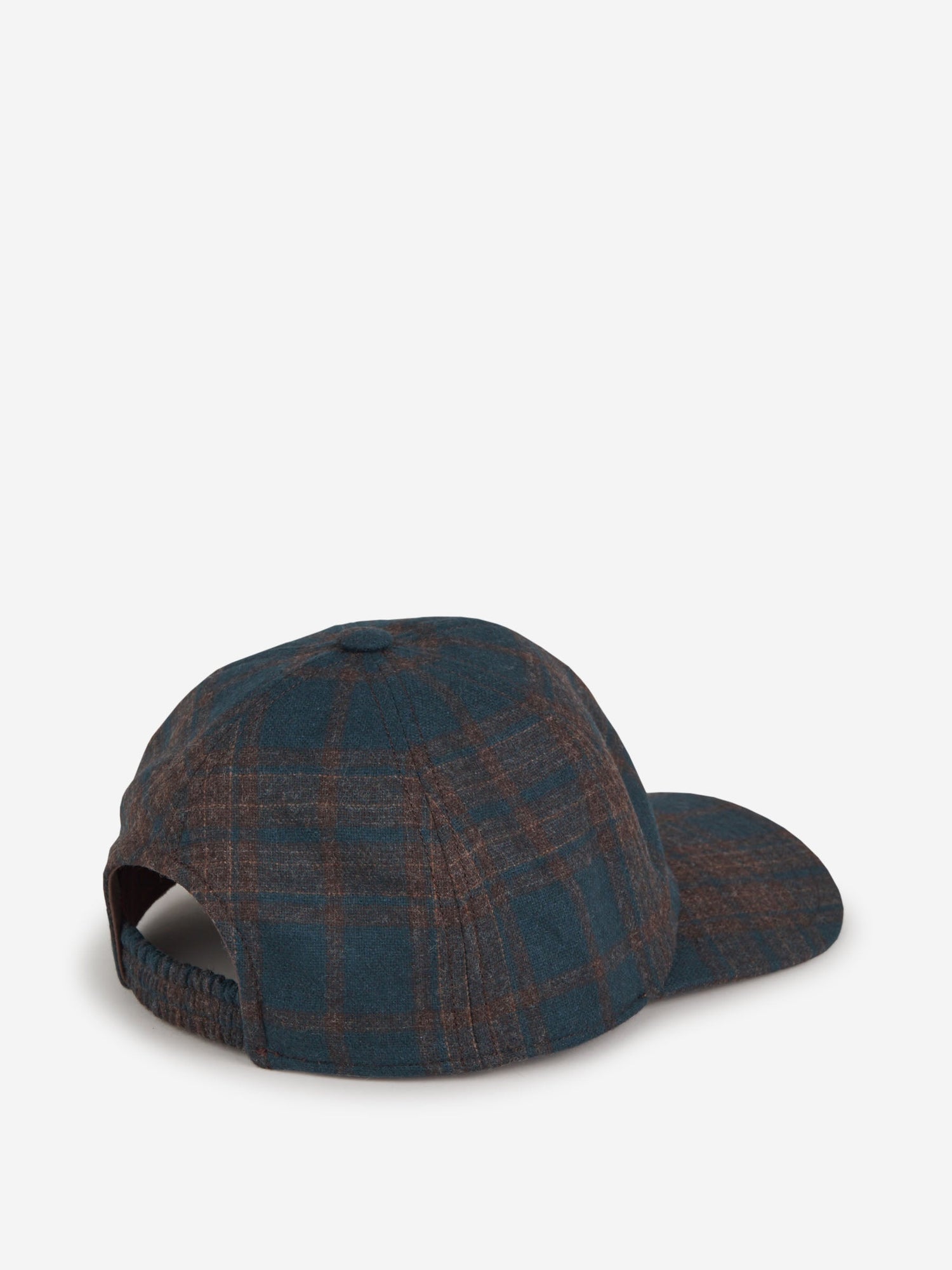 Outlet online Isaia Hombre Gorra Motivo Cuadros Lana color Azul Cobalto sku 695-001002 01 - Foto 3