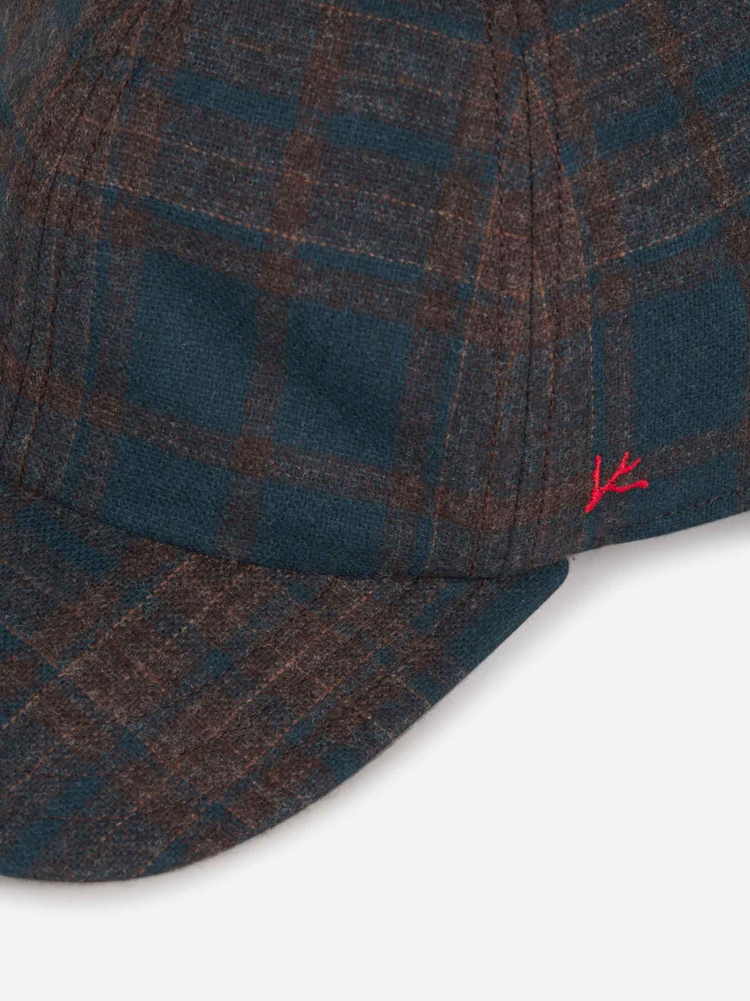 Outlet online Isaia Hombre Gorra Motivo Cuadros Lana color Azul Cobalto sku 695-001002 01 - Foto 4