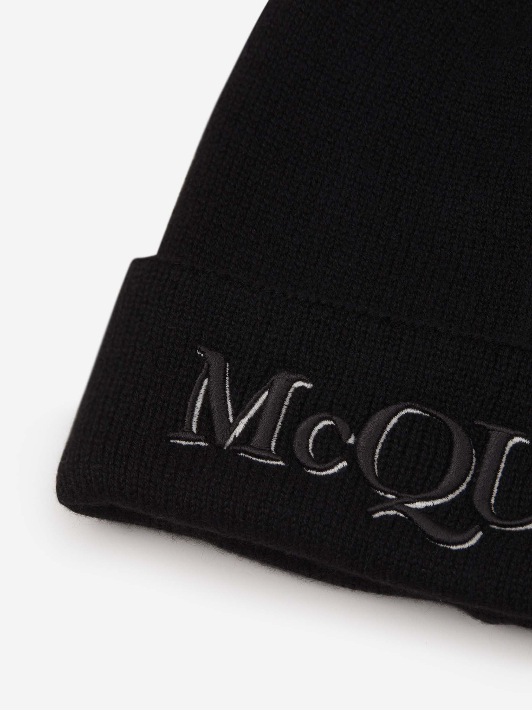 Outlet online McQueen Hombre Gorro Lana Y Cashmere color Negro sku 695-001273 01 - Foto 3