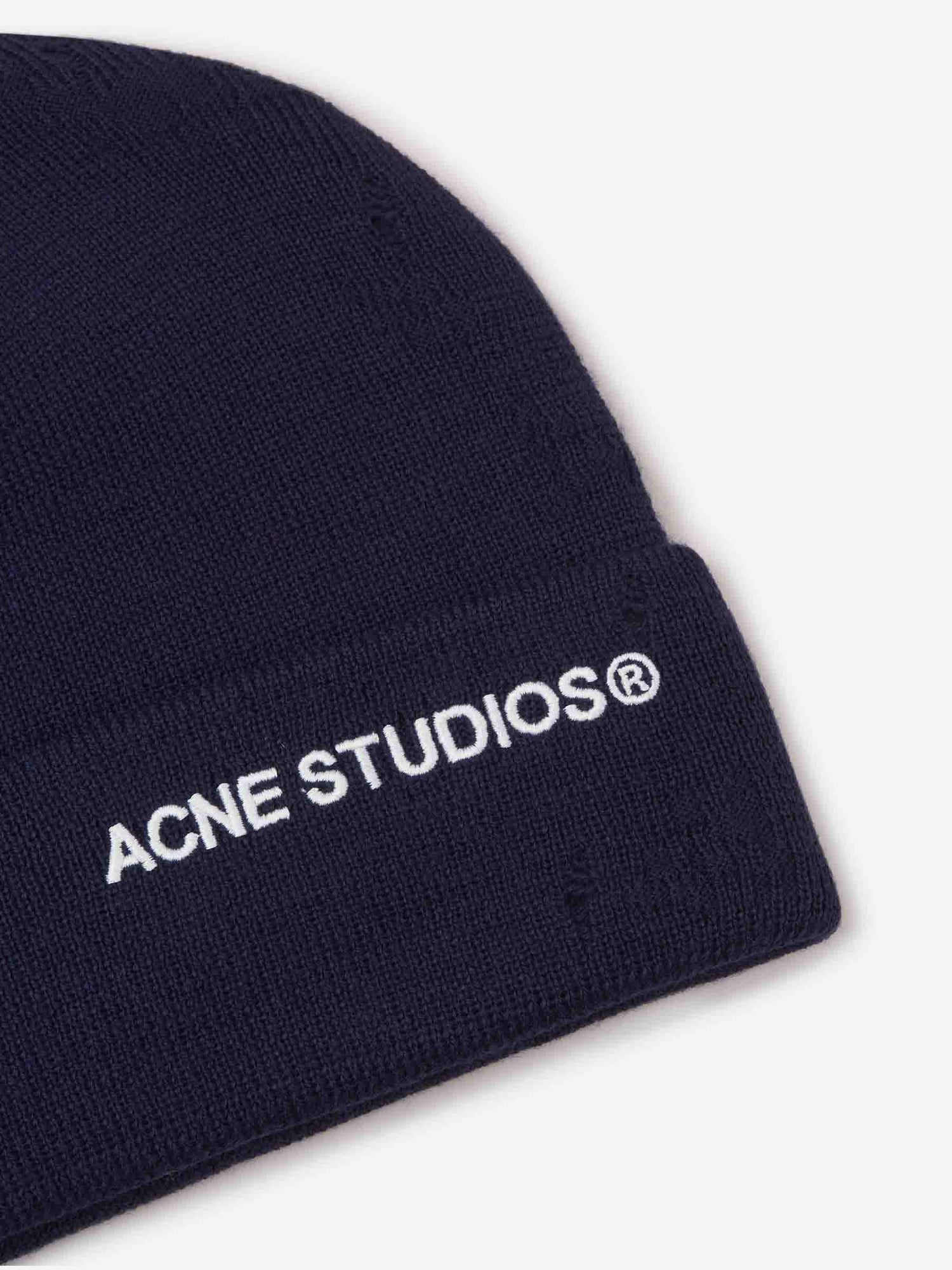 Outlet online Acne Studios Hombre Gorro Logo Desgastado color Azul Marino sku 695-001534 01 - Foto 3