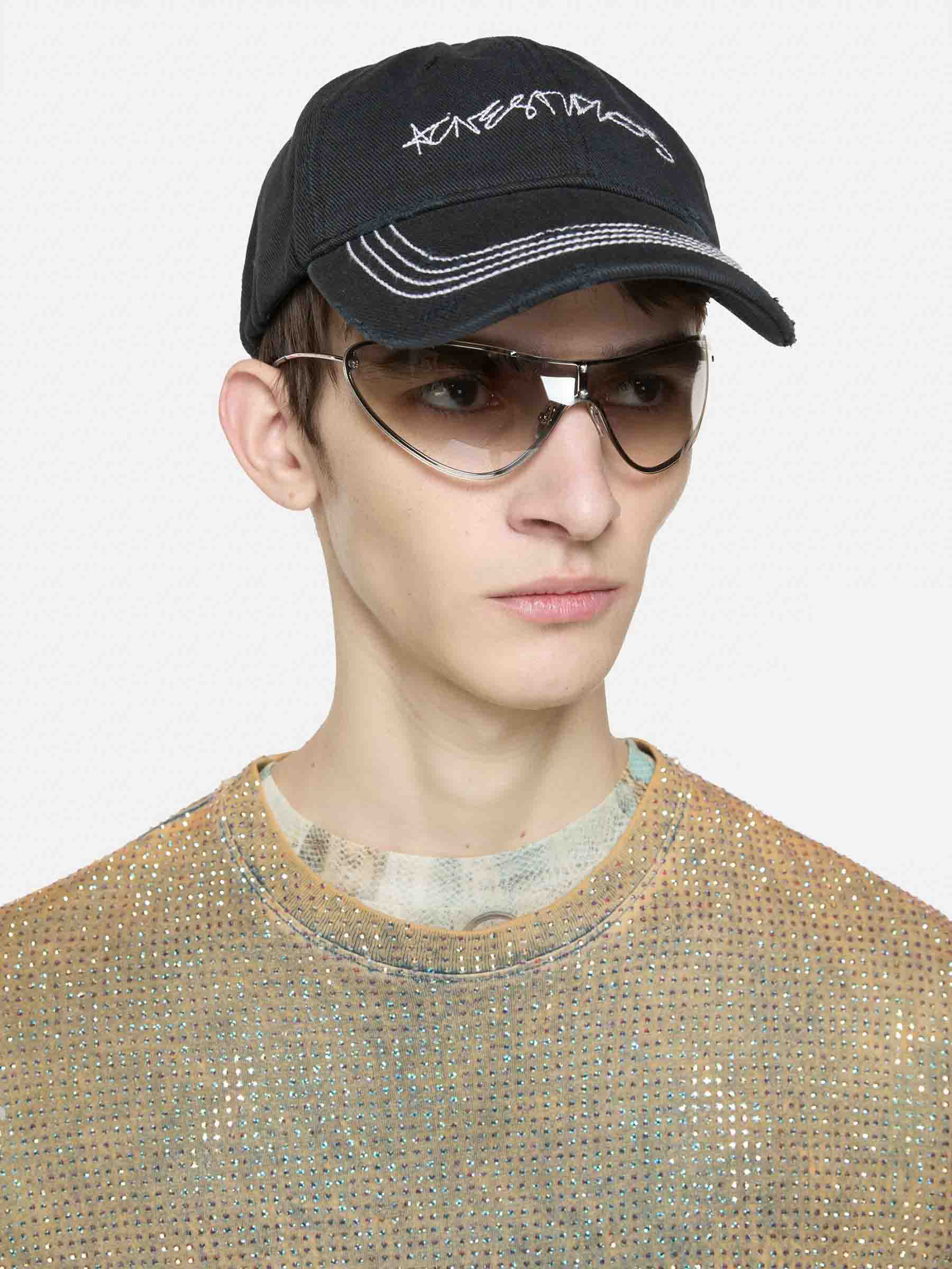 Outlet online Acne Studios Hombre Gorra Logo Algodón color Negro sku 695-001881 01 - Foto 3