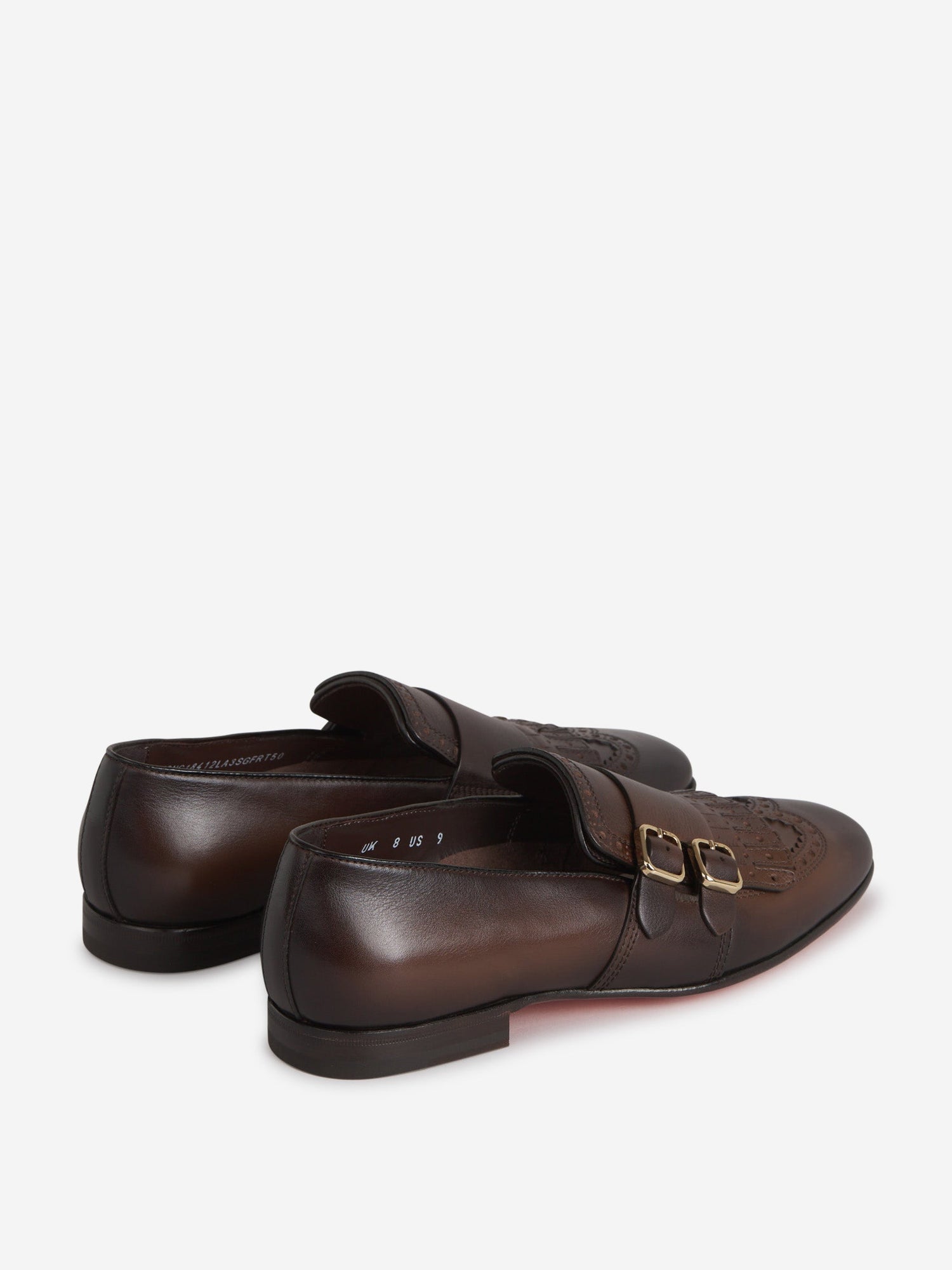 Outlet online Santoni Hombre Mocasines Doble Hebilla Flecos color Marrón Oscuro sku 611-004408 01 - Foto 3