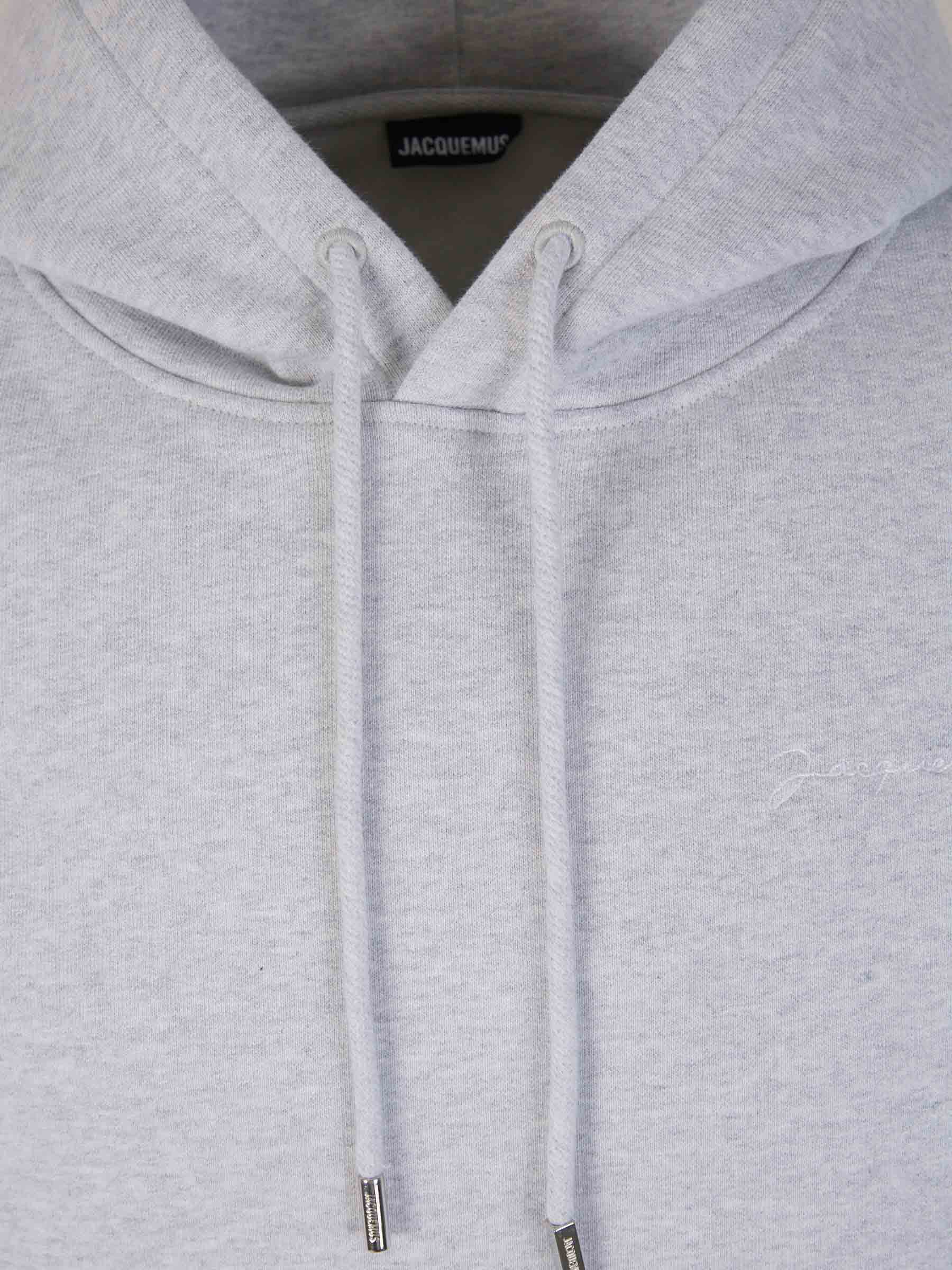 Outlet online Jacquemus Hombre Sudadera Capucha Algodón color Gris Claro sku 545-001562 02 - Foto 3