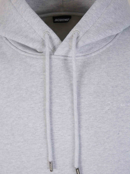 Outlet online Jacquemus Hombre Sudadera Capucha Algodón color Gris Claro sku 545-001562 02 - Foto 3