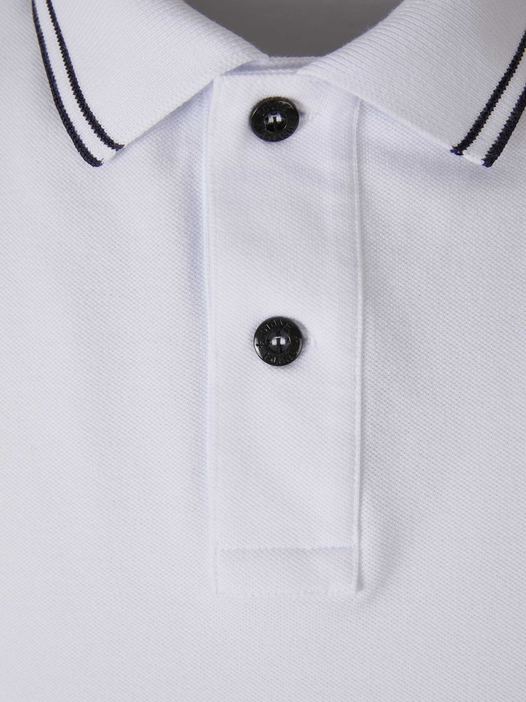 Outlet online Stone Island Hombre Polo Piqué Detalle Rayas color Blanco sku 552-001406 01 - Foto 3