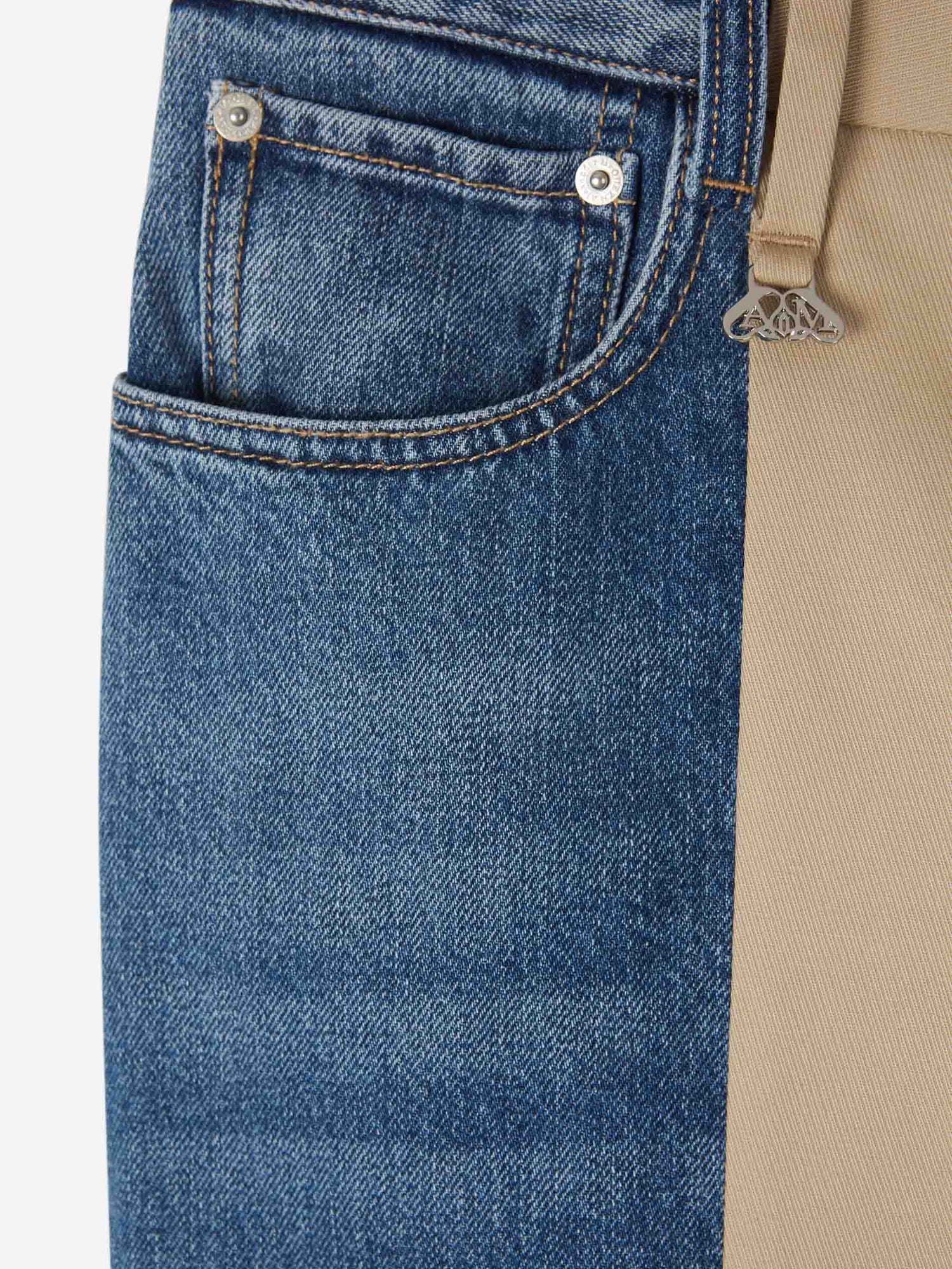 Alexander McQueen Pantalones Cinco Bolsillos Bicolor color Multicolor sku 521-002971 01 - Foto 3