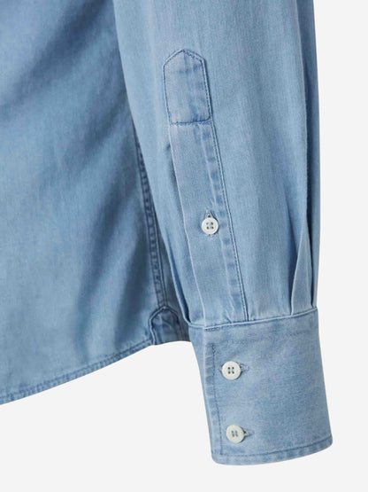 Brunello Cucinelli Camisa Algodón Lisa color Azul sku 531-006298 01 - Foto 5