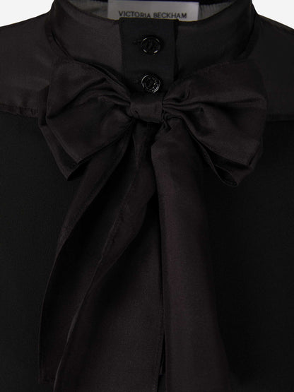 Outlet online Victoria Beckham Mujer Blusa Lazo Seda color Negro sku 701-001825 00 - Foto 3