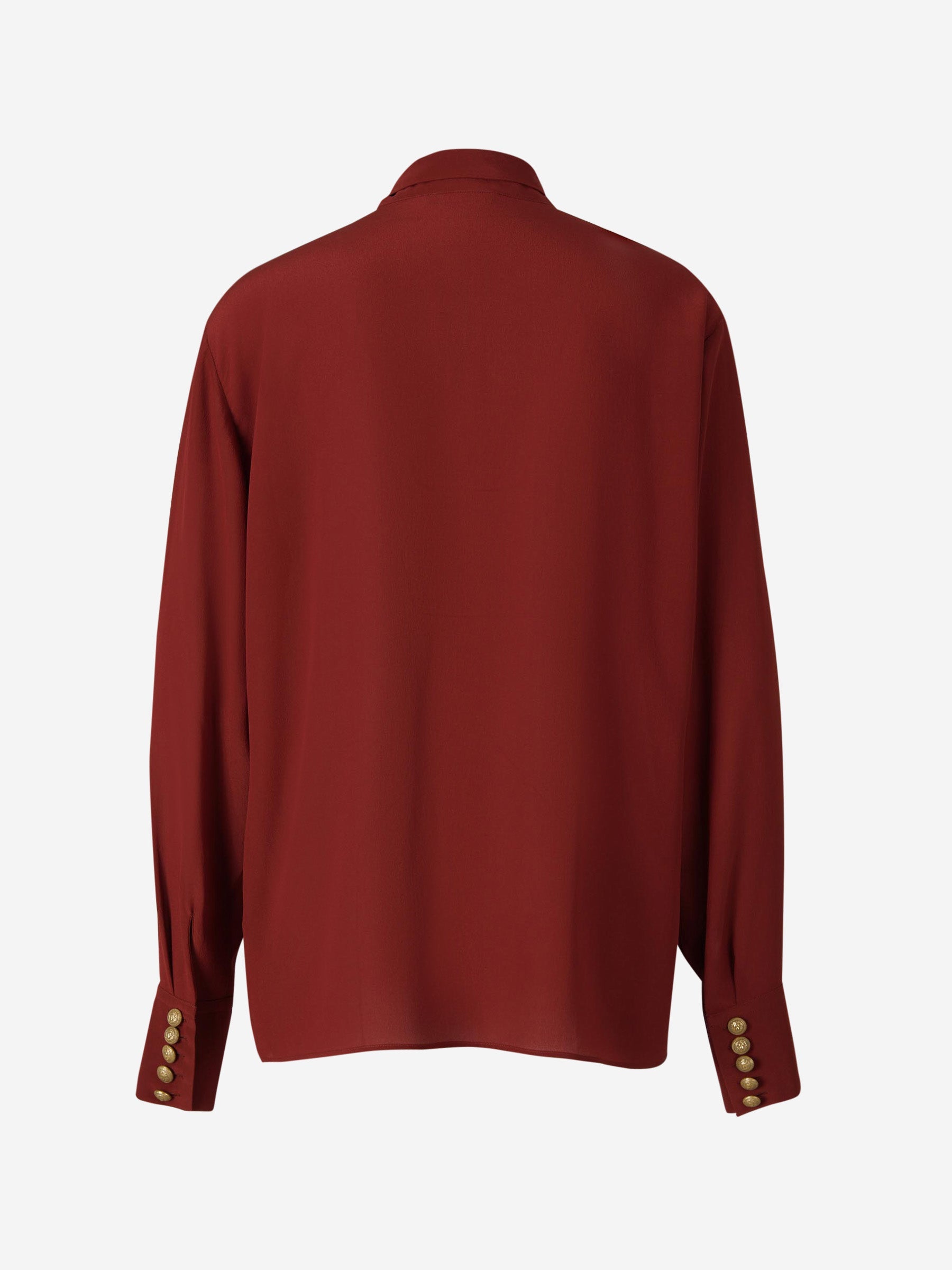 Outlet online Balmain Mujer Blusa Seda Lazo color Burdeos sku 701-001951 01 - Foto 2