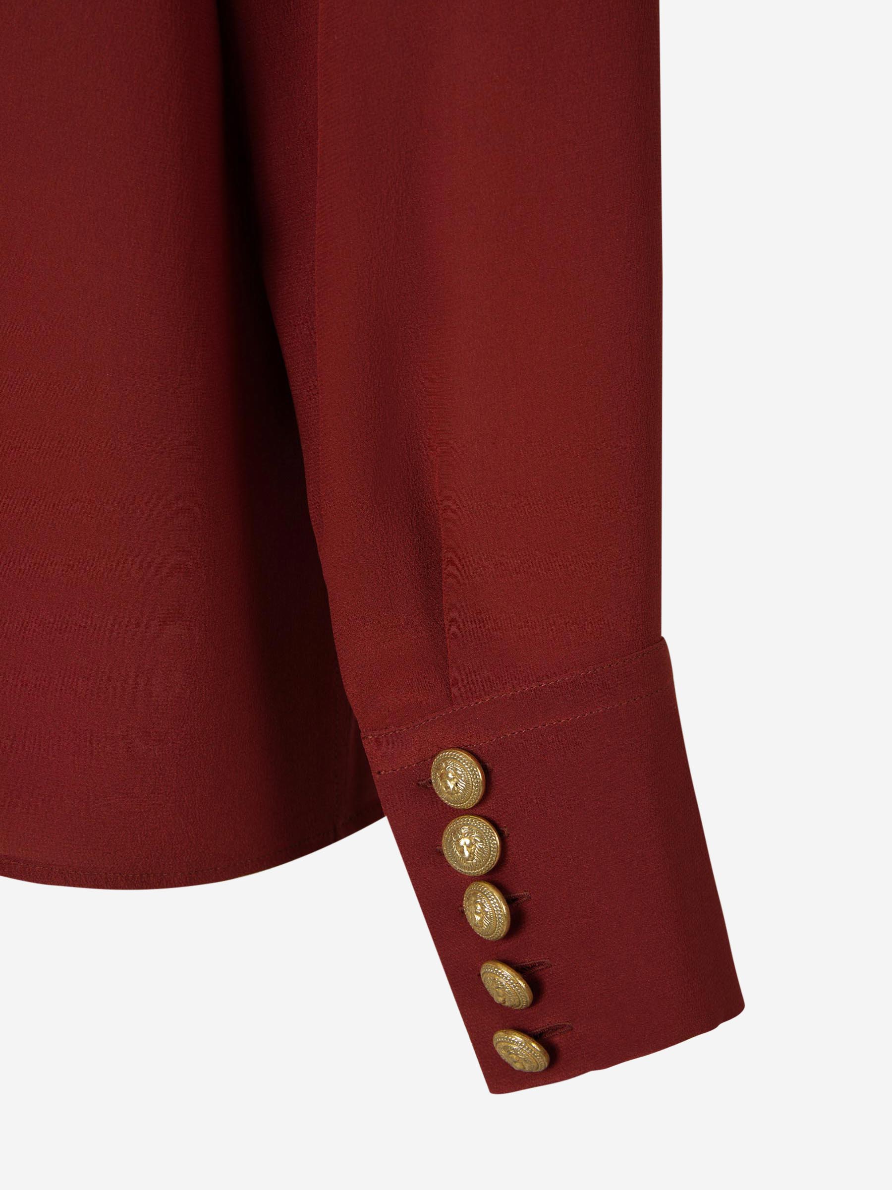 Outlet online Balmain Mujer Blusa Seda Lazo color Burdeos sku 701-001951 01 - Foto 4