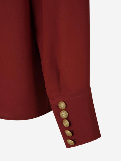 Outlet online Balmain Mujer Blusa Seda Lazo color Burdeos sku 701-001951 01 - Foto 4