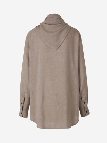 Outlet online TOTEME Mujer Camisa Fluida Jaspeada color Arena sku 701-001971 01 - Foto 2