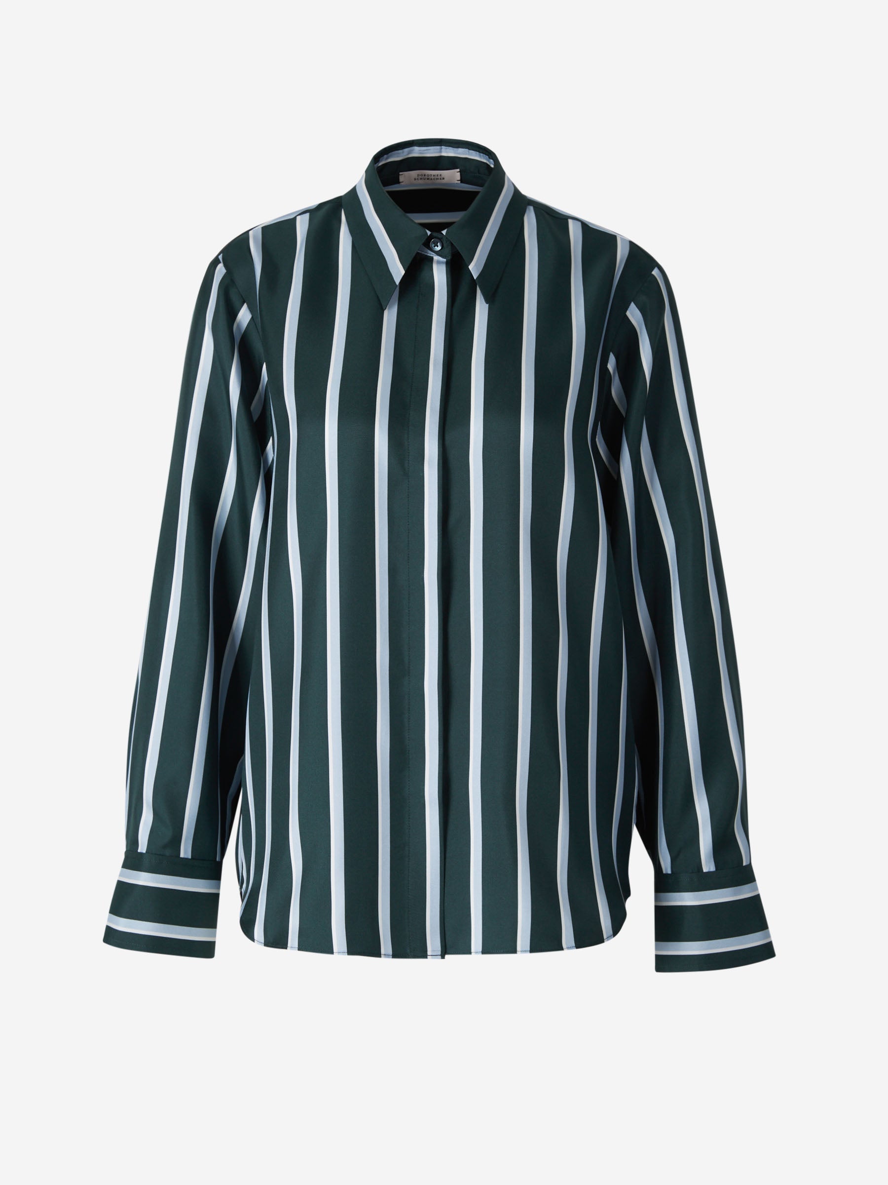 Outlet online Dorothee Schumacher Mujer Blusa Motivo Rayas color Verde Oscuro sku 701-001977 01 - Foto 5