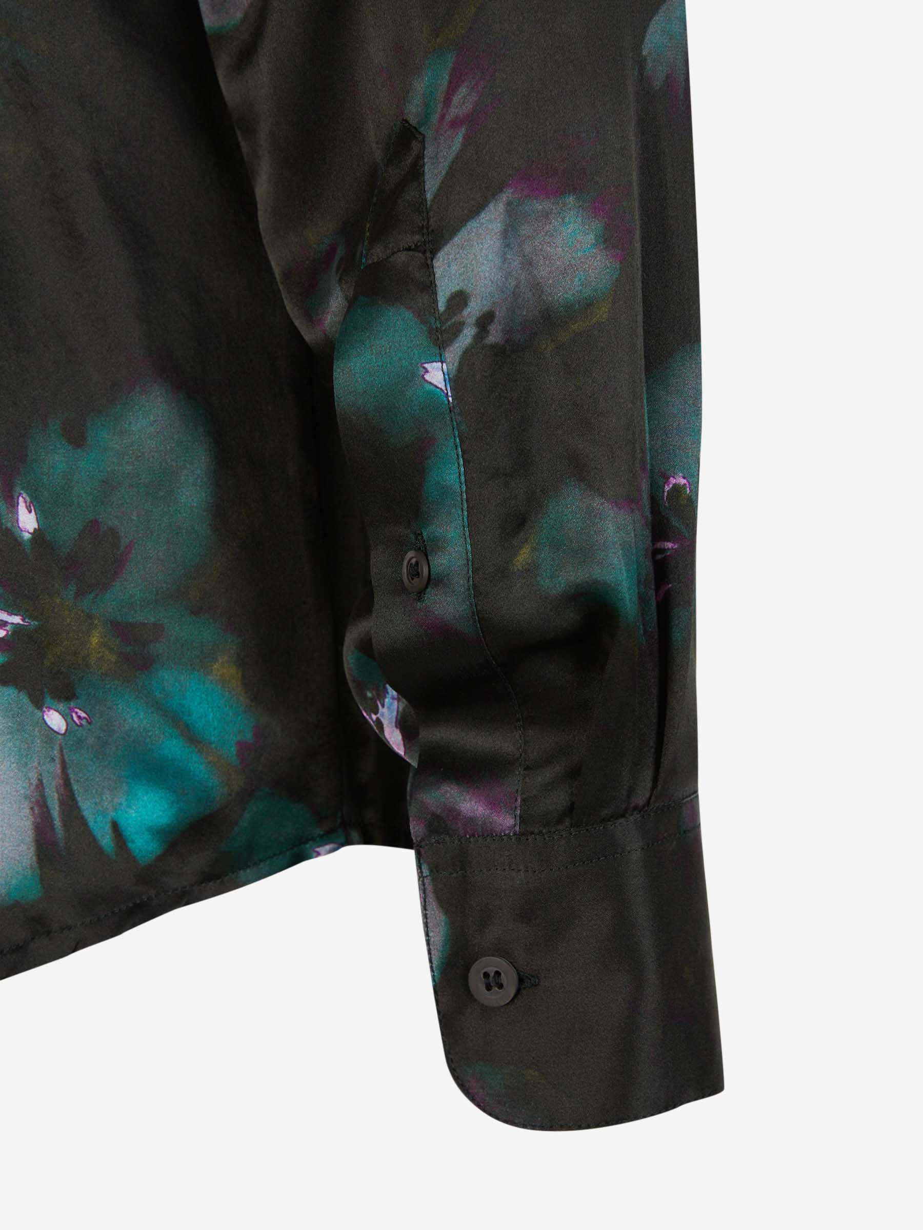 Outlet online Dries Van Noten Mujer Camisa Seda Floral color Verde Oscuro sku 701-001985 01 - Foto 4