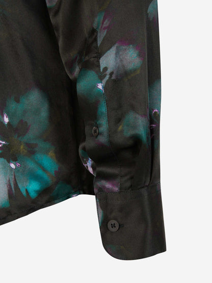 Outlet online Dries Van Noten Mujer Camisa Seda Floral color Verde Oscuro sku 701-001985 01 - Foto 4