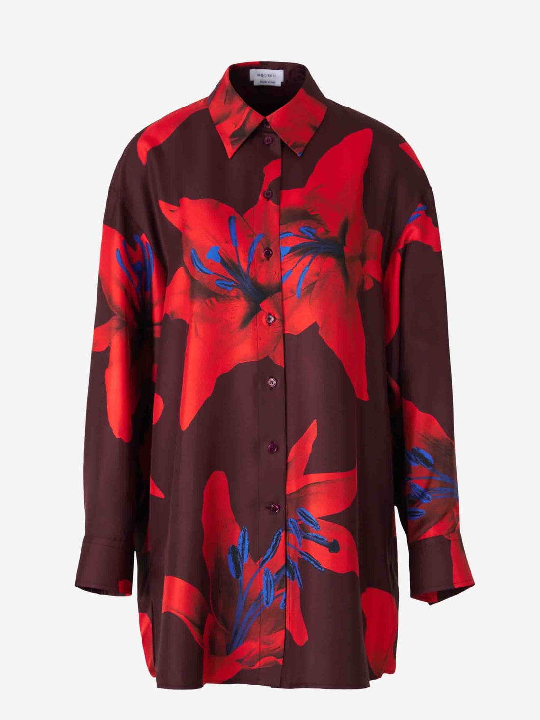 Alexander McQueen Mujer Barcelona Camisa Satén Estampada color Burdeos sku 701-002177 01 - Foto 1