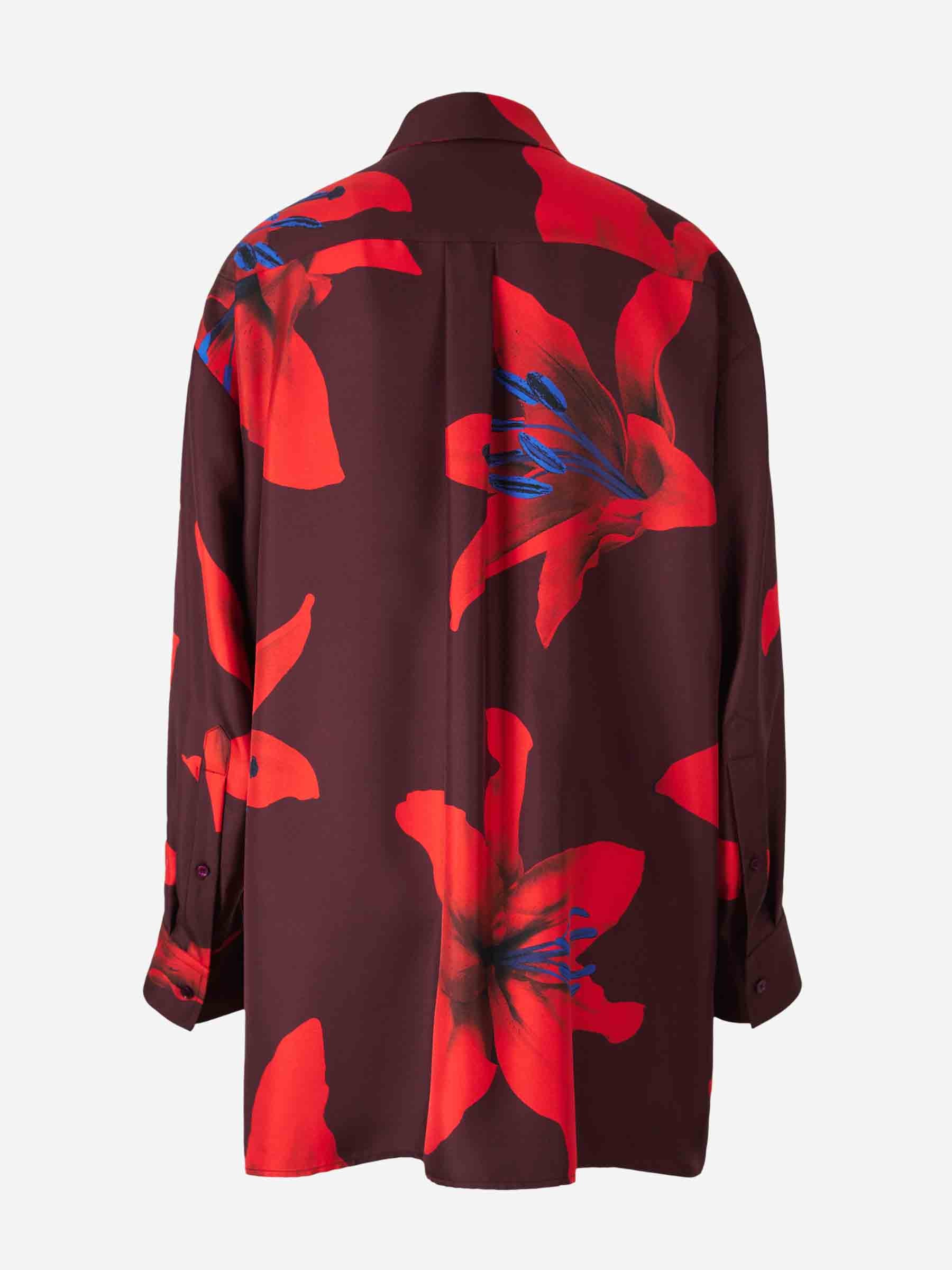 Alexander McQueen Mujer Barcelona Camisa Satén Estampada color Burdeos sku 701-002177 01 - Foto 2