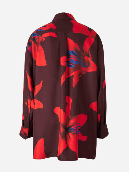 Alexander McQueen Mujer Barcelona Camisa Satén Estampada color Burdeos sku 701-002177 01 - Foto 2
