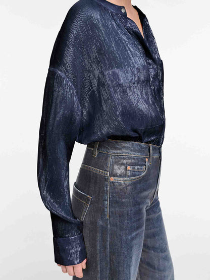 Dorothee Schumacher Mujer Barcelona Blusa Shimmering Shine color Azul Marino sku 701-002204 01 - Foto 6