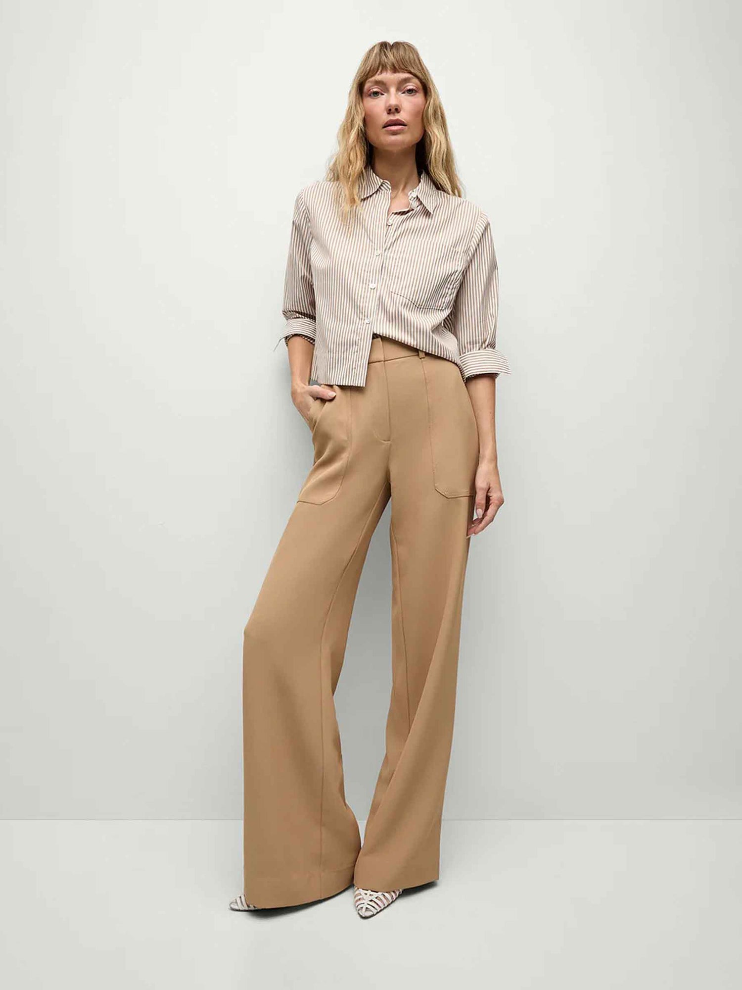 Veronica Beard Mujer Barcelona Blusa Colvin Botones color Camel sku 701-002213 00 - Foto 7