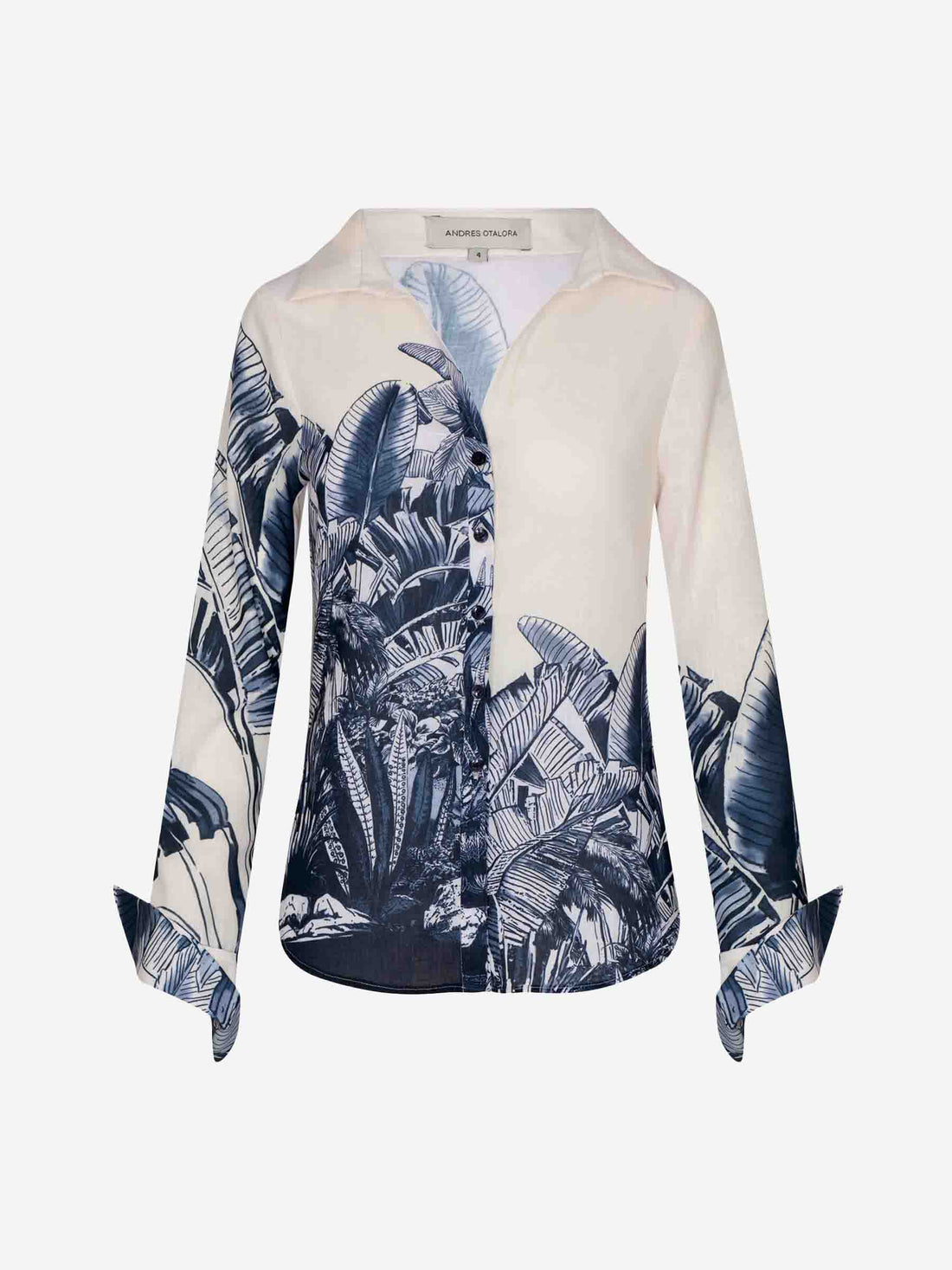 Andres Otalora Mujer Barcelona Blusa Lino Estampado color Azul Cobalto sku 701-002231 00 - Foto 1