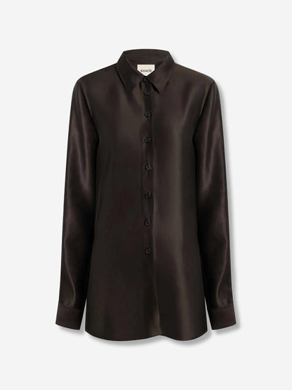 Outlet online Khaite Mujer Camisa Seda Auryn color Marrón Oscuro sku 701-002295 01 - Foto 1