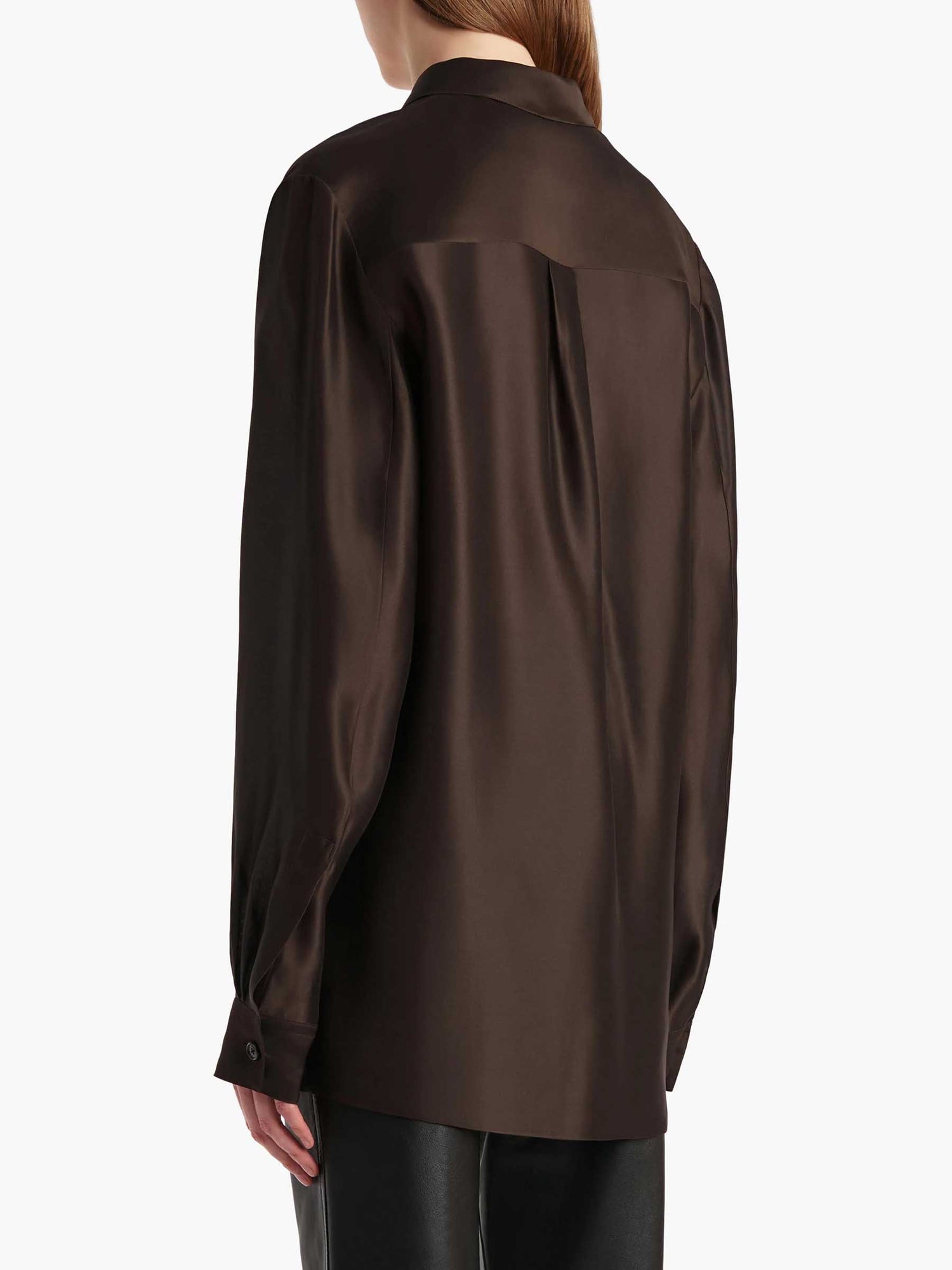 Outlet online Khaite Mujer Camisa Seda Auryn color Marrón Oscuro sku 701-002295 01 - Foto 3