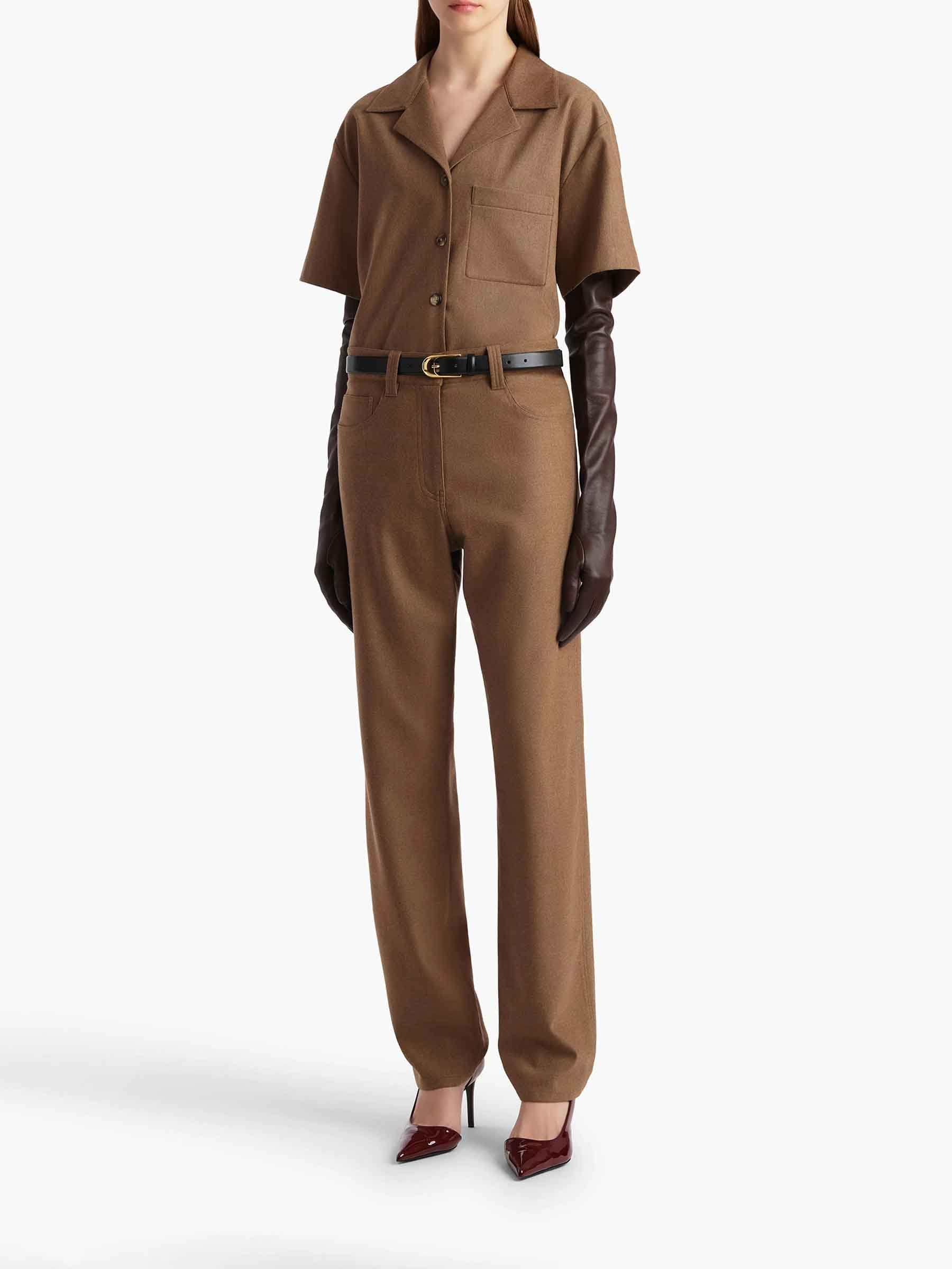 Outlet online Khaite Mujer Camisa Riordan color Camel sku 701-002296 01 - Foto 2