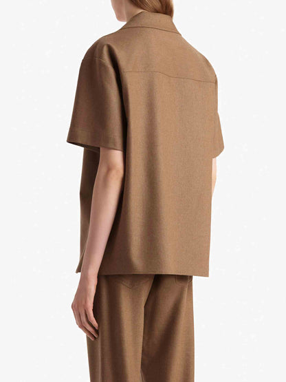 Outlet online Khaite Mujer Camisa Riordan color Camel sku 701-002296 01 - Foto 3