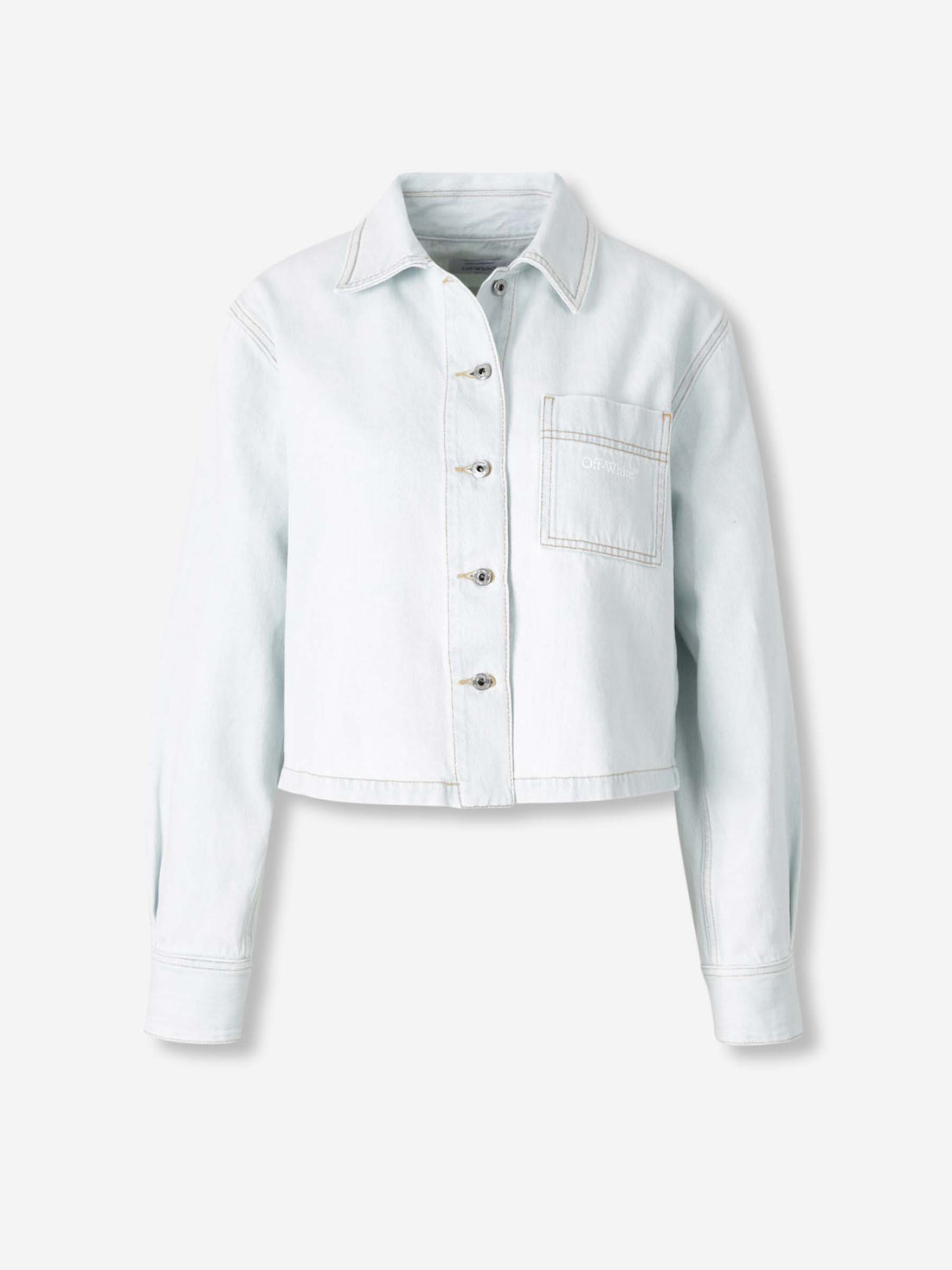 Outlet online Off-White Mujer Camisa Denim Cropped color Azul Denim Claro sku 701-002308 00 - Foto 1