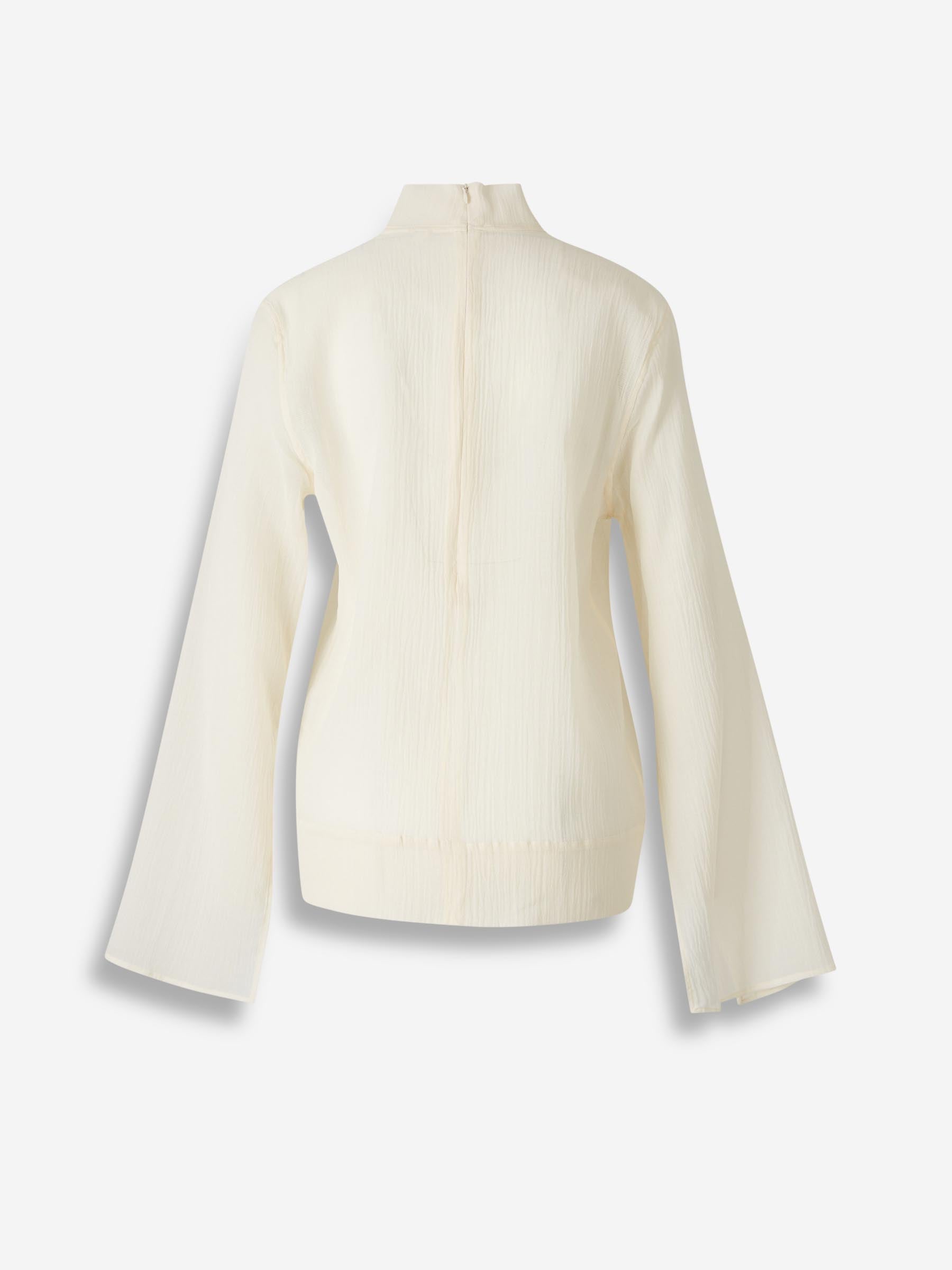 Outlet online TOTEME Mujer Blusa Semitransparente color Crema sku 701-002312 01 - Foto 2