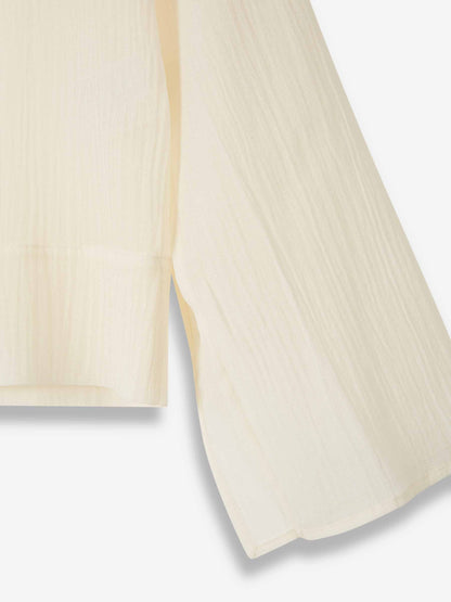 Outlet online TOTEME Mujer Blusa Semitransparente color Crema sku 701-002312 01 - Foto 3