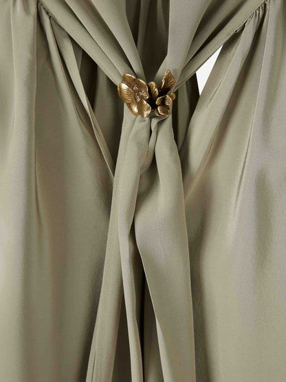 Outlet online Max Mara Mujer Blusa Seda Leonida color Verde sku 701-002319 01 - Foto 3