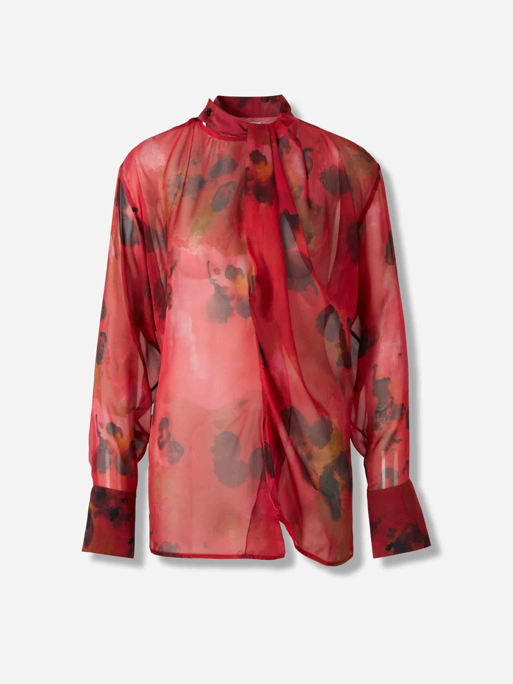 Outlet online Victoria Beckham Mujer Blusa Seda Estampada color Rojo sku 701-002340 01 - Foto 1