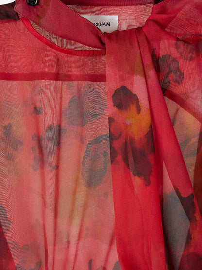 Outlet online Victoria Beckham Mujer Blusa Seda Estampada color Rojo sku 701-002340 01 - Foto 3