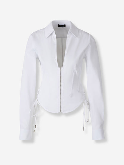 Outlet online Mugler Mujer Camisa Cremallera Algodón color Blanco sku 701-002355 01 - Foto 1