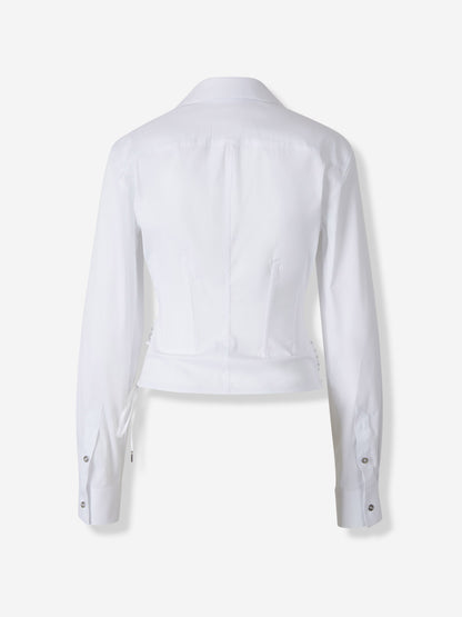 Outlet online Mugler Mujer Camisa Cremallera Algodón color Blanco sku 701-002355 01 - Foto 2