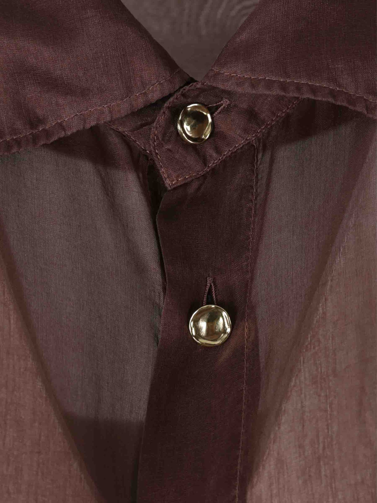 Outlet online Darkpark Mujer Camisa Seda Keanu color Marrón Oscuro sku 701-002359 01 - Foto 3