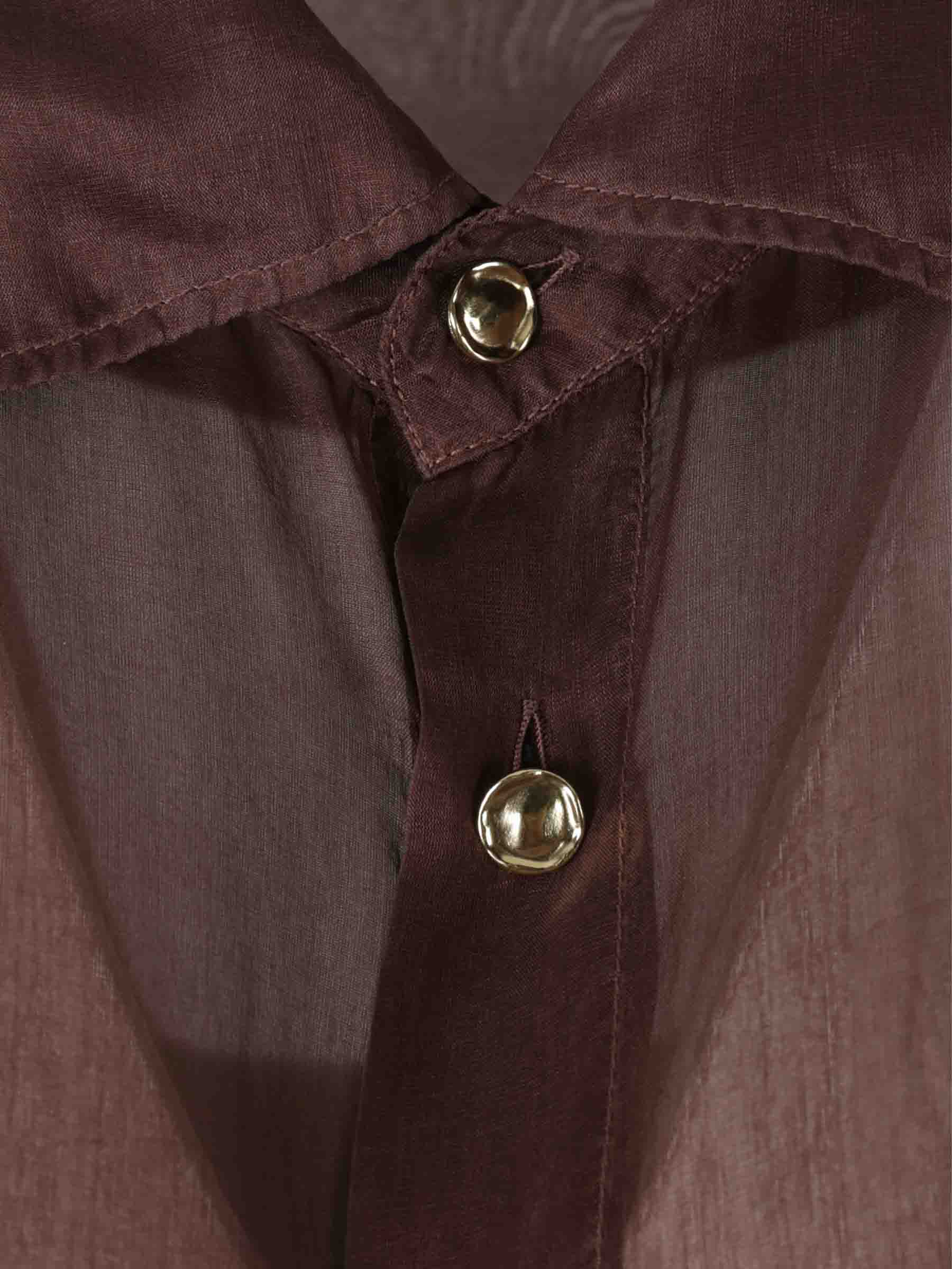 Outlet online Darkpark Mujer Camisa Seda Keanu color Marrón Oscuro sku 701-002359 01 - Foto 3