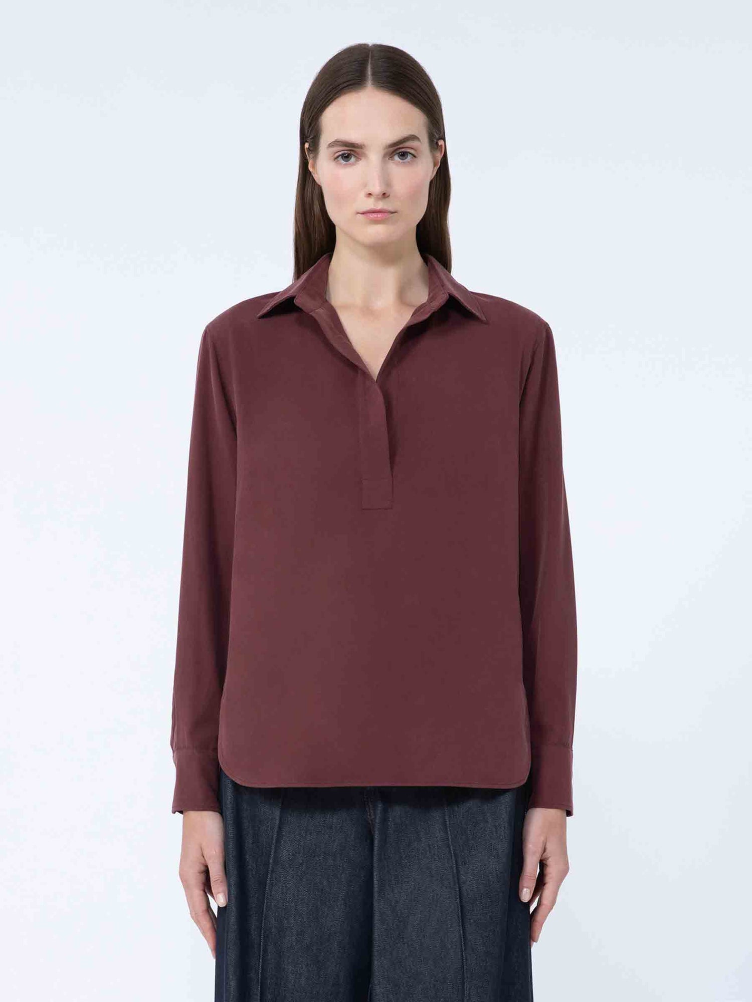 Outlet online Max Mara Mujer Blusa Seda color Burdeos sku 701-002360 01 - Foto 2