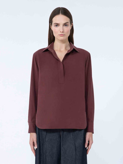 Outlet online Max Mara Mujer Blusa Seda color Burdeos sku 701-002360 01 - Foto 2