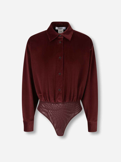 Outlet online Max Mara Mujer Body Camisa Terciopelo color Burdeos sku 701-002362 01 - Foto 1