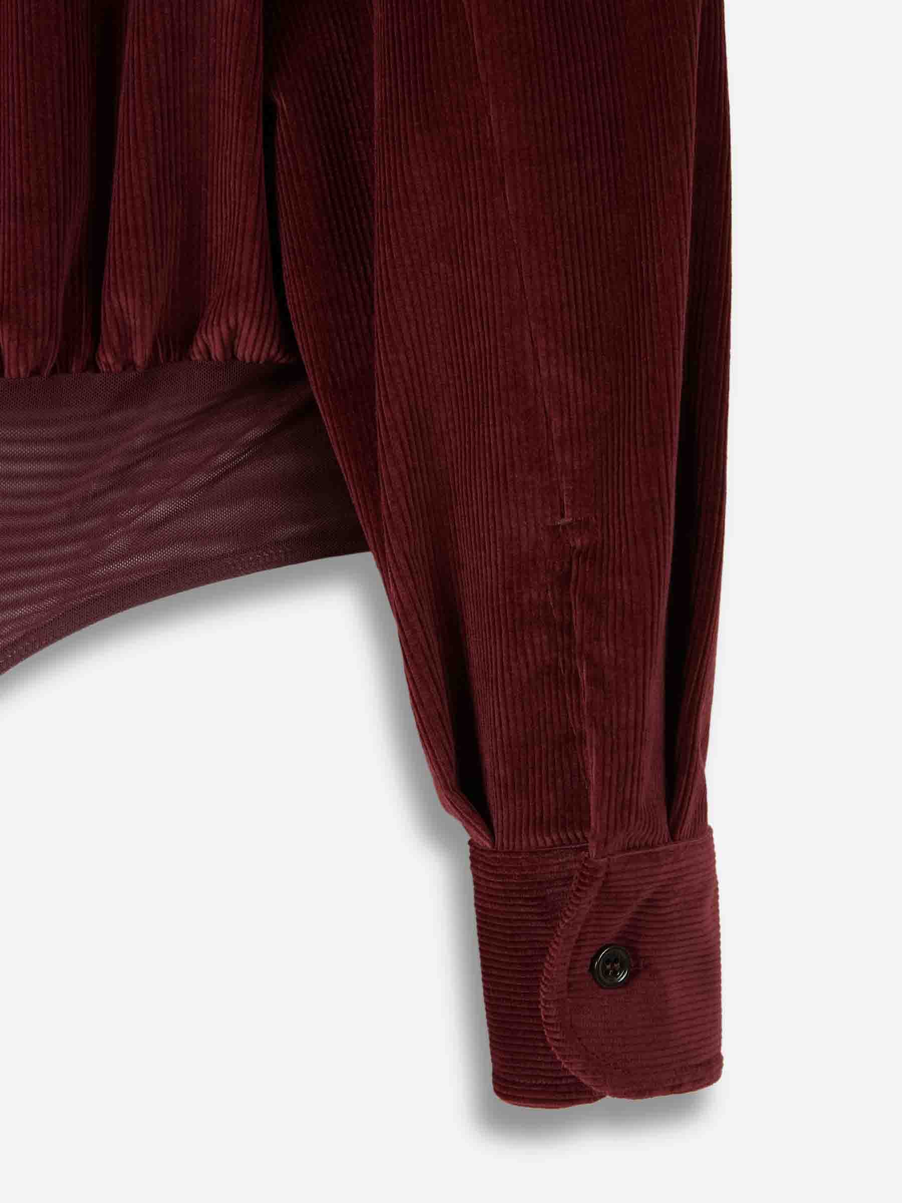 Outlet online Max Mara Mujer Body Camisa Terciopelo color Burdeos sku 701-002362 01 - Foto 4