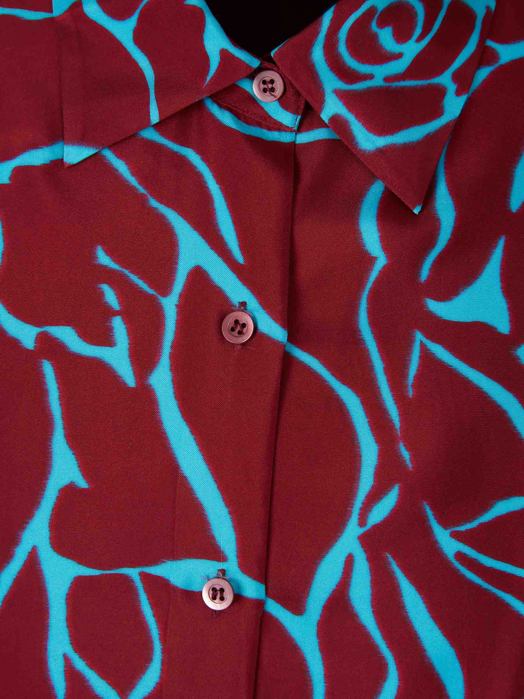 Dries Van Noten Mujer Barcelona Blusa Fluido Motivo Gráfico color Burdeos sku 701-002380 01 - Foto 3