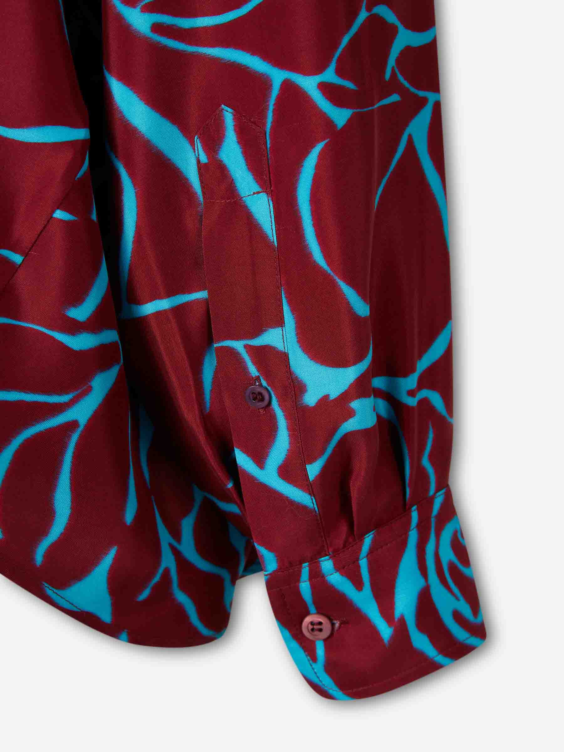 Dries Van Noten Mujer Barcelona Blusa Fluido Motivo Gráfico color Burdeos sku 701-002380 01 - Foto 5