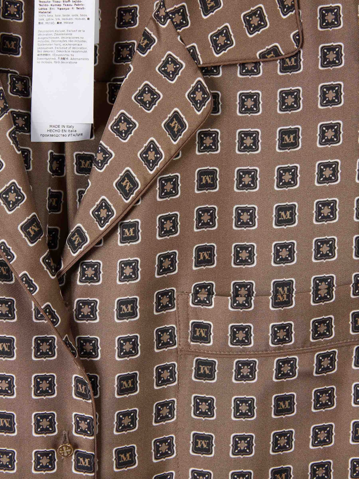 Outlet online Max Mara Mujer Camisa Seda Estampada color Marrón sku 701-002419 01 - Foto 3